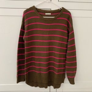 Cotton On Brown/Pink Stripe Grunge Knit Long Sleeve Size Medium